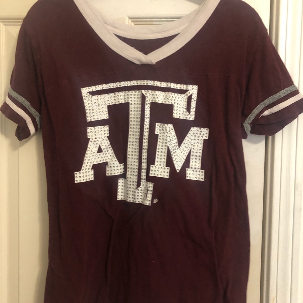 TAMU v-neck tee shirt